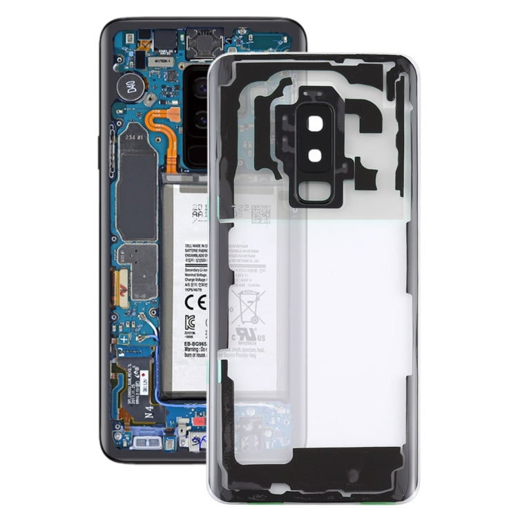 Tapa Trasera transparente para Batería con Tapa para Lente de Cámara para Samsung Galaxy S9 + / G965F G965F / DS G965U G965W G9650 (transparente)
