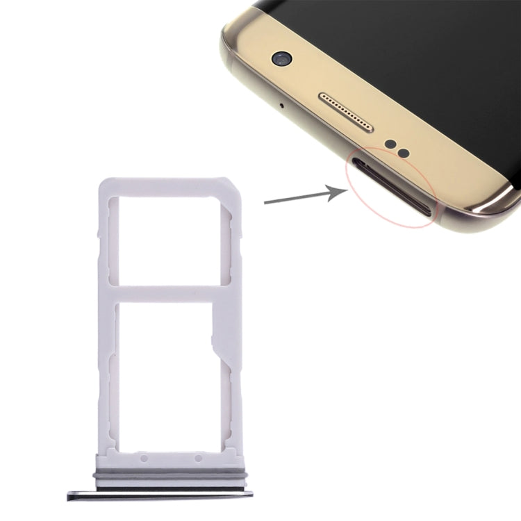 2 SIM Card Tray / Micro SD Card Tray for Samsung Galaxy S7 Edge (Black)