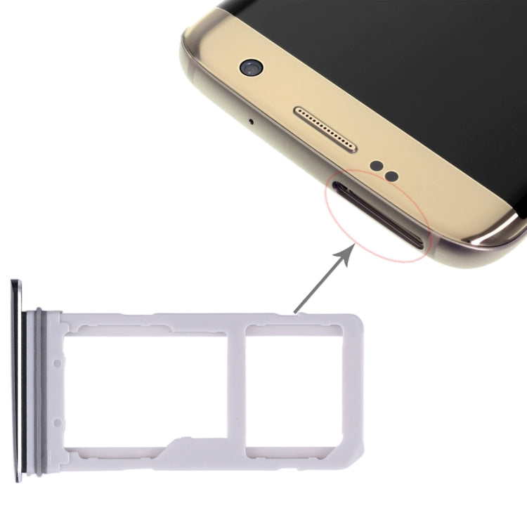 2 Plateau de carte SIM / Plateau de carte Micro SD pour Samsung Galaxy S7 Edge (Noir)