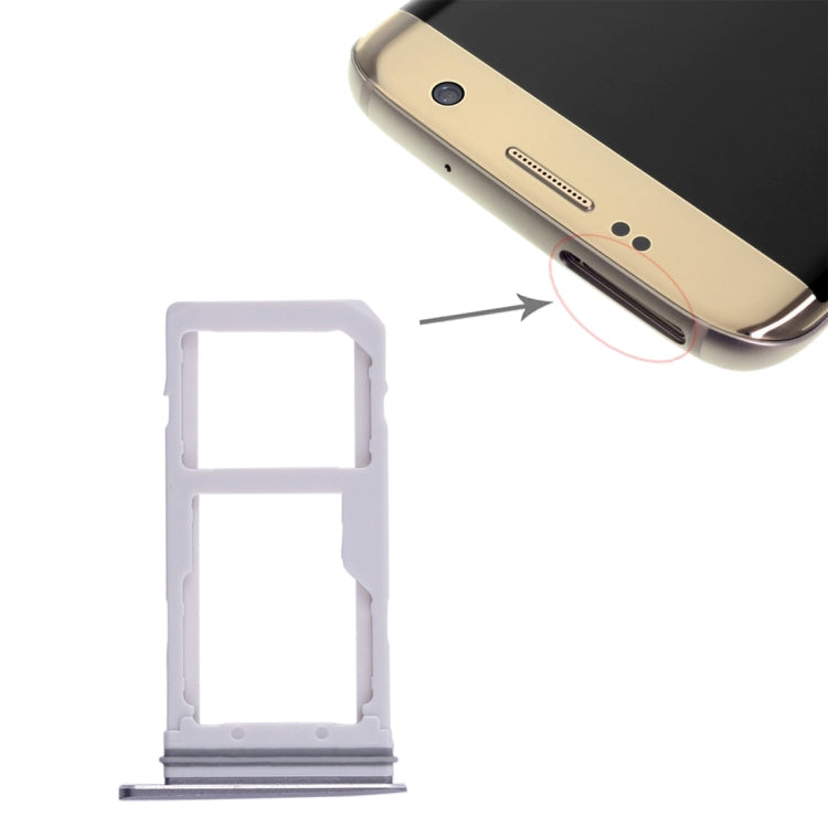 2 SIM Card Tray / Micro SD Card Tray for Samsung Galaxy S7 Edge (Blue)