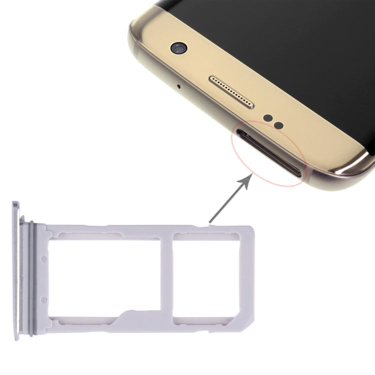 2 SIM Card Tray / Micro SD Card Tray for Samsung Galaxy S7 Edge (White)