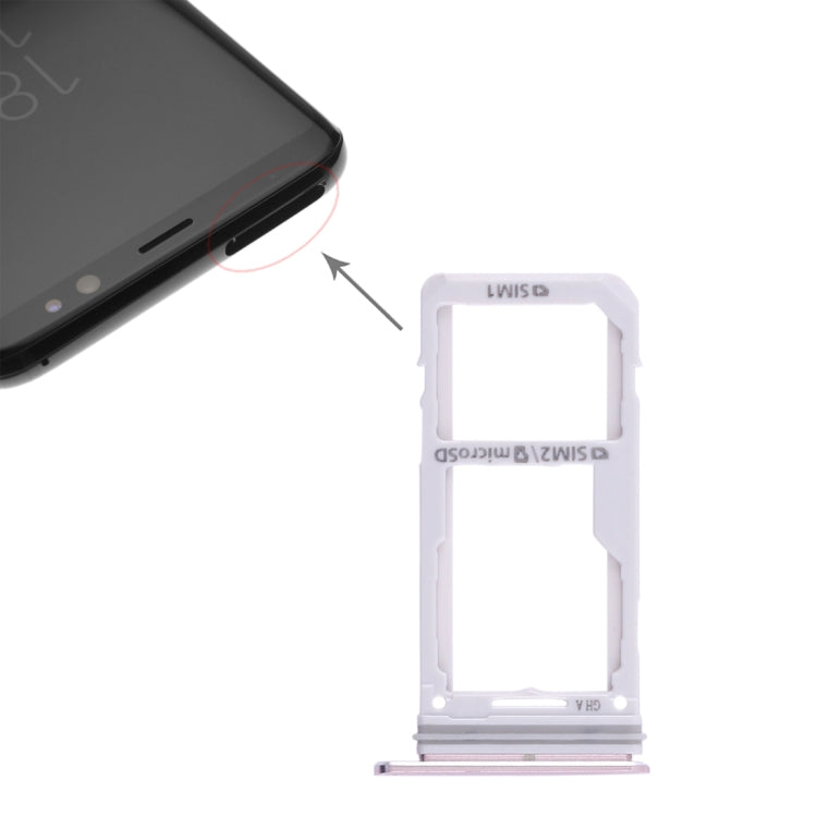 2 SIM-Kartenfach / Micro-SD-Kartenfach für Samsung Galaxy S8 / S8 + (Rosa)