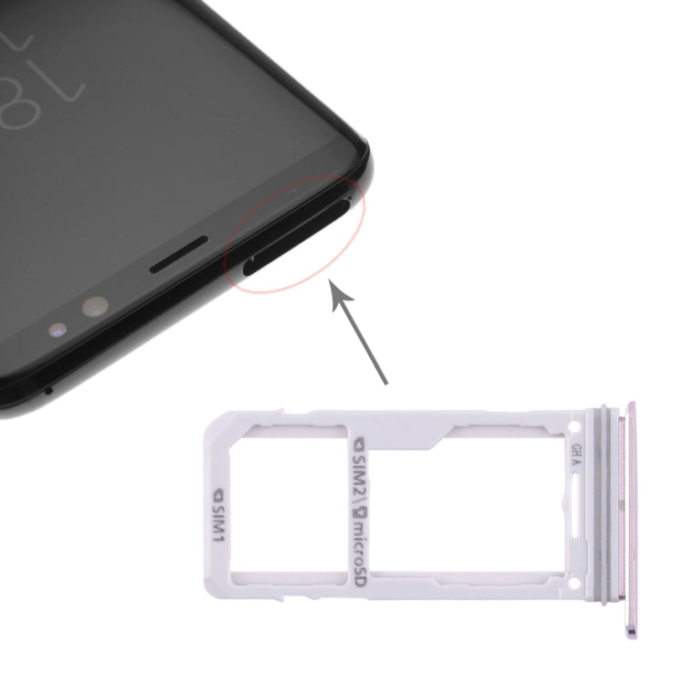 2 SIM-Kartenfach / Micro-SD-Kartenfach für Samsung Galaxy S8 / S8 + (Rosa)