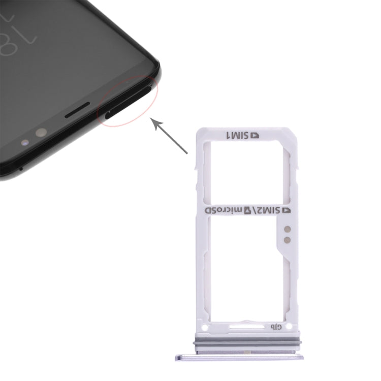 2 SIM Kartenfach / Micro SD Kartenfach für Samsung Galaxy S8 / S8+ (Grau)