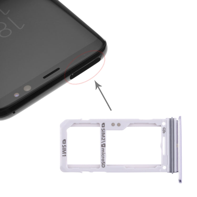 2 Tiroir Carte SIM / Tiroir Carte Micro SD pour Samsung Galaxy S8 / S8+ (Gris)