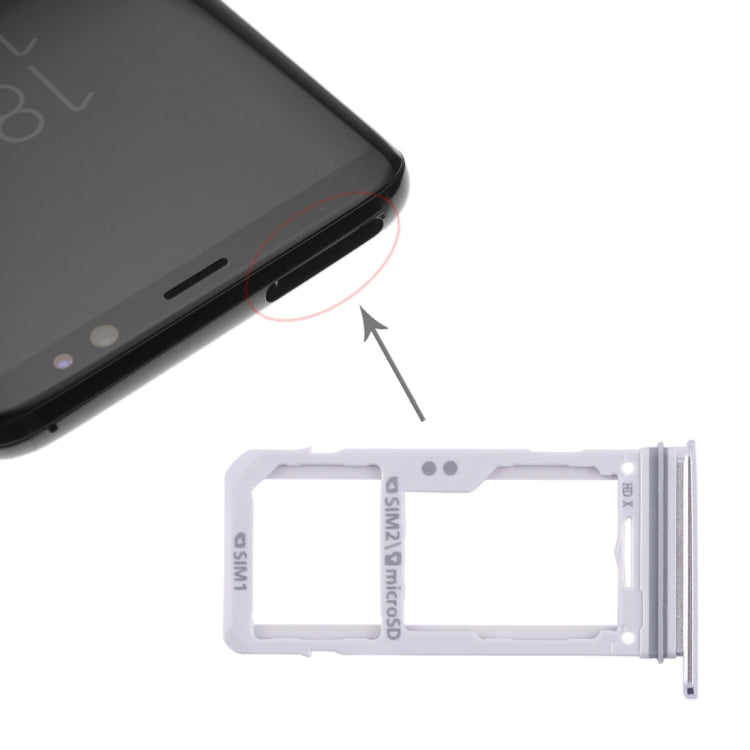 2 Bandeja de Tarjeta SIM / Bandeja de Tarjeta Micro SD para Samsung Galaxy S8 / S8 + (Plata)