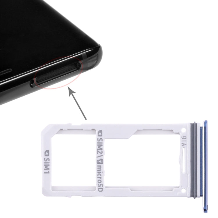 2 SIM Card Tray / Micro SD Card Tray for Samsung Galaxy Note 8 (Blue)