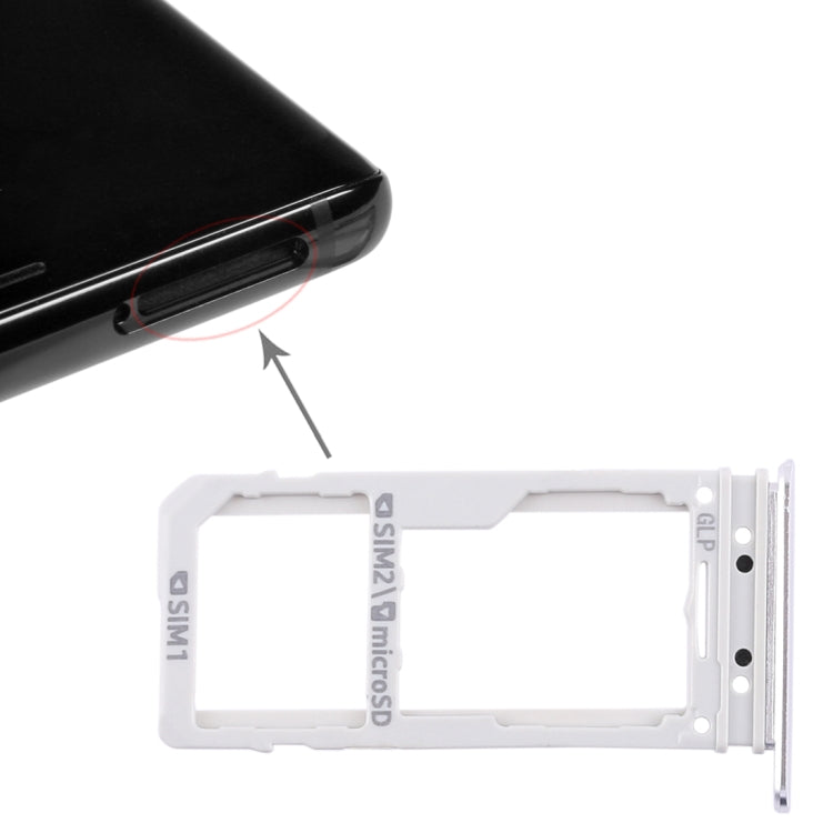 2 SIM Card Tray / Micro SD Card Tray for Samsung Galaxy Note 8 (Silver)