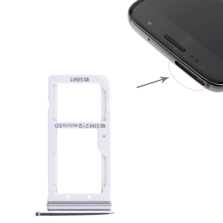 2 SIM Card Tray / Micro SD Card Tray for Samsung Galaxy S7 (Black)