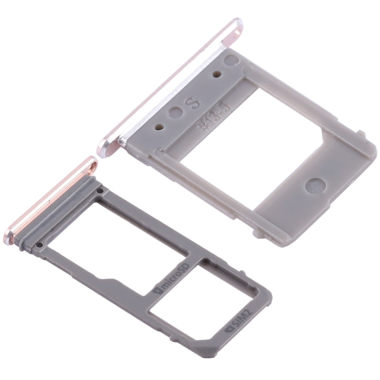 2 SIM Card Tray + Micro SD Card Tray for Samsung Galaxy A520 / A720 (Pink)