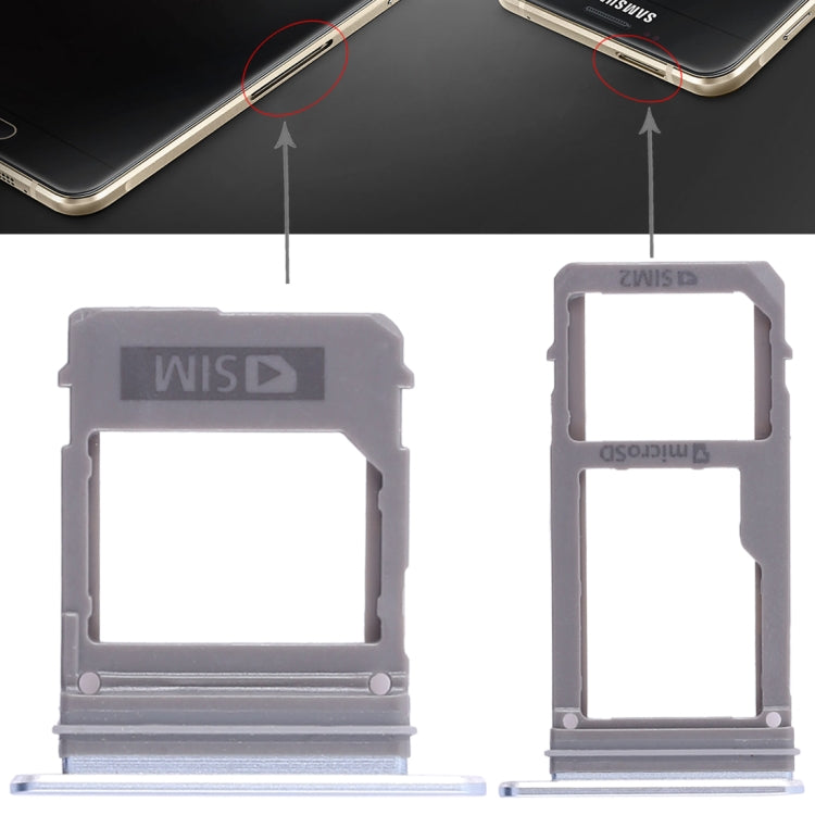 2 SIM Card Tray + Micro SD Card Tray for Samsung Galaxy A520 / A720 (Blue)