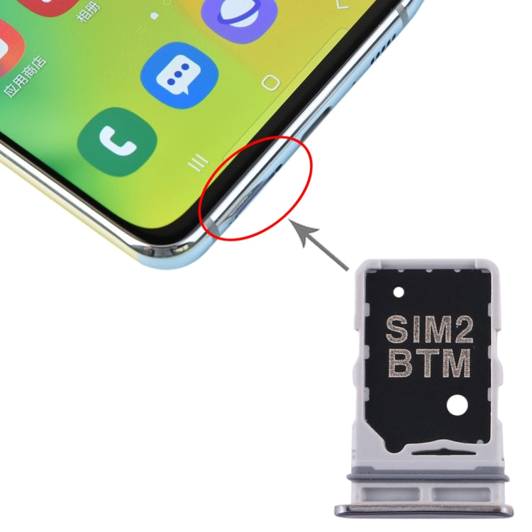 Bandeja Tarjeta SIM + Bandeja Tarjeta SIM para Samsung Galaxy A80 (Plata)