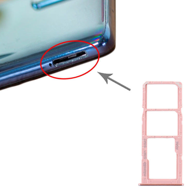 SIM Card Tray + Micro SD Card Tray for Samsung Galaxy A71 (Pink)