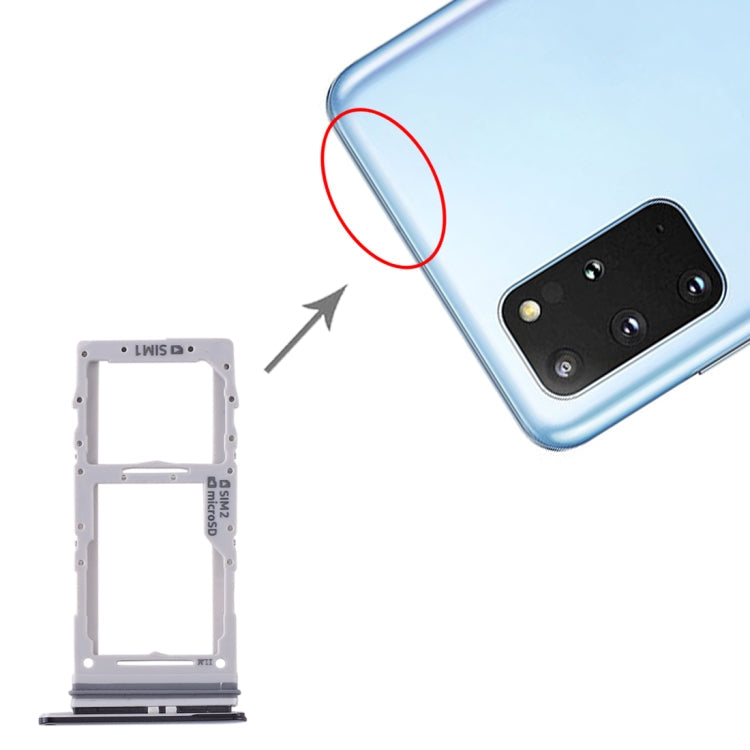 SIM Card Tray / Micro SD Card Tray for Samsung Galaxy S20+ / Samsung Galaxy S20 Ultra (Black)