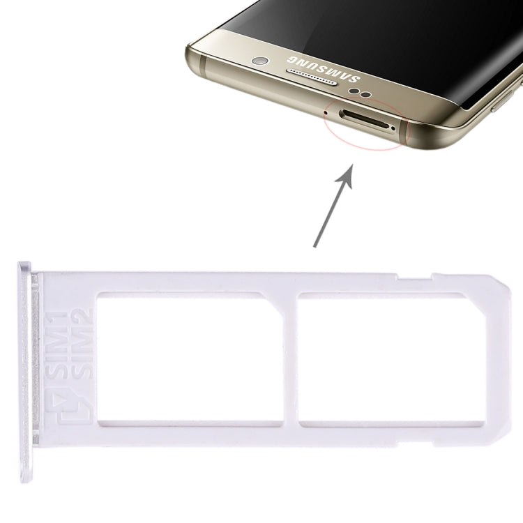 2 Bandeja de Tarjeta SIM para Samsung Galaxy S6 Edge Plus/ S6 Edge + (Plata)