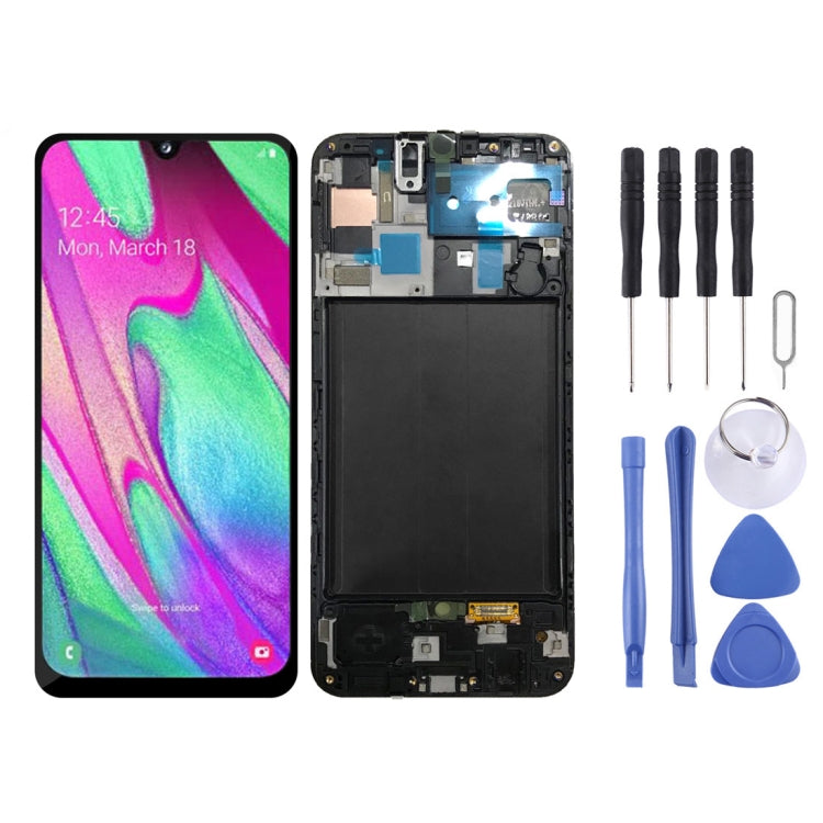 Pantalla LCD y Digitalizador con marco para Samsung Galaxy A50 SM-A505F (Negro)