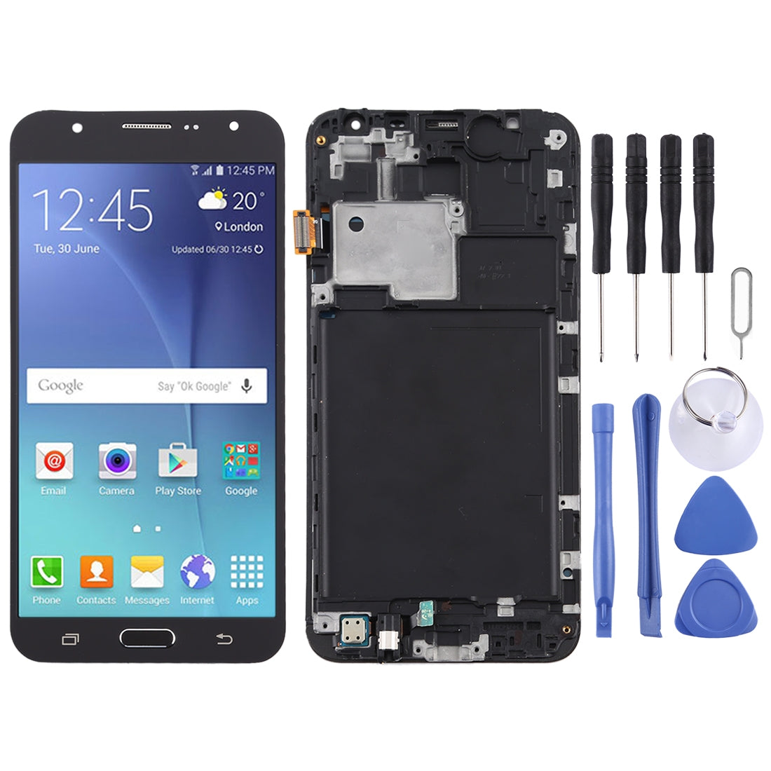 Ecran LCD + Tactile + Châssis (TFT) Samsung Galaxy J7 (2015) J700F Noir