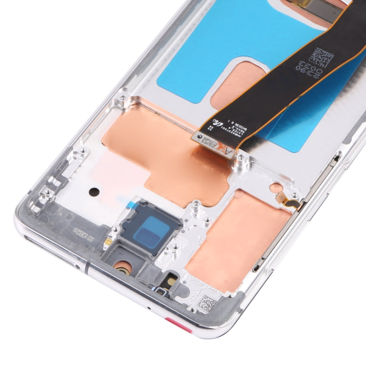 Original Dynamic AMOLED Material LCD Screen and Digitizer Full Assembly with Frame for Samsung Galaxy S20 SM-G980(Silver)