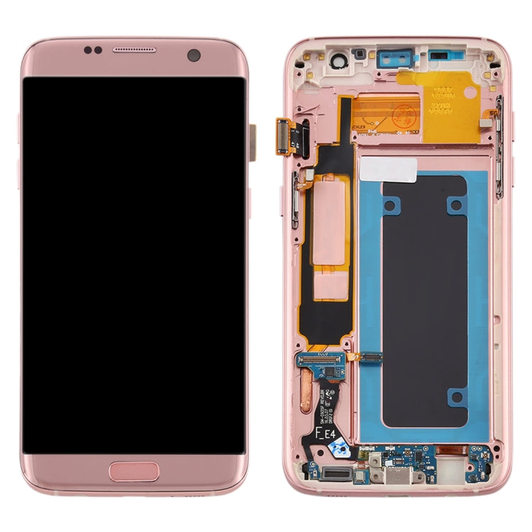 OLED LCD Screen and Touch Digitizer with Frame for Samsung Galaxy S7 Edge / SM-G935F (Pink)