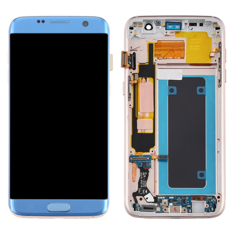 Pantalla LCD OLED y Táctil Digitalizador con marco para Samsung Galaxy S7 Edge / SM-G935F (Azul)