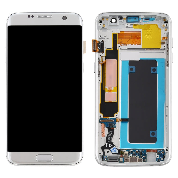 Pantalla LCD OLED y Táctil Digitalizador con marco para Samsung Galaxy S7 Edge / SM-G935F (Plata)