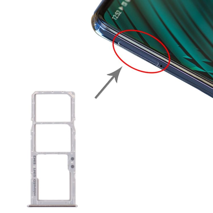 Plateau de carte SIM + plateau de carte Micro SD pour Samsung Galaxy A51 / A515 (Argent)