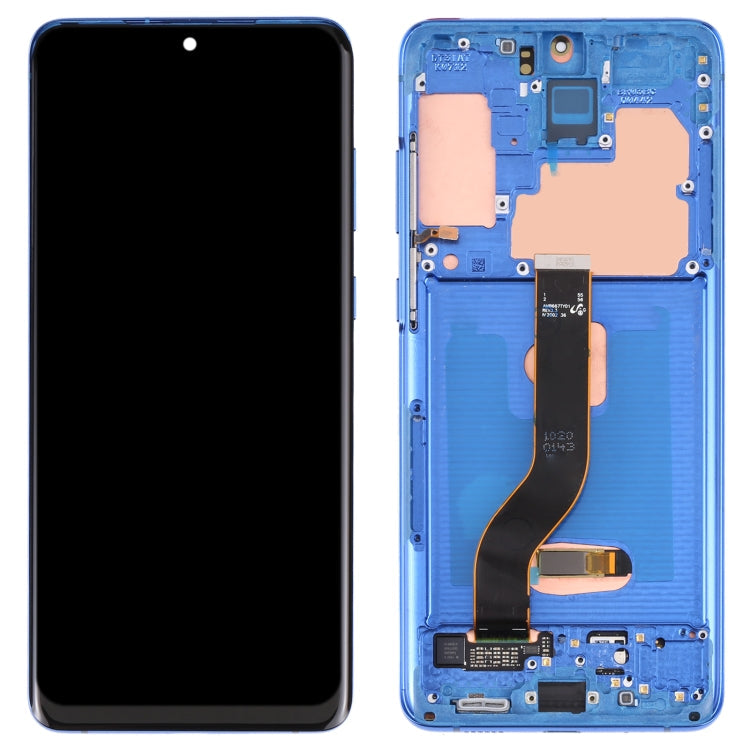 Ecran LCD et vitre tactile d'origine avec cadre pour Samsung Galaxy S20+ 5G SM-G986B / G985 (Bleu foncé)