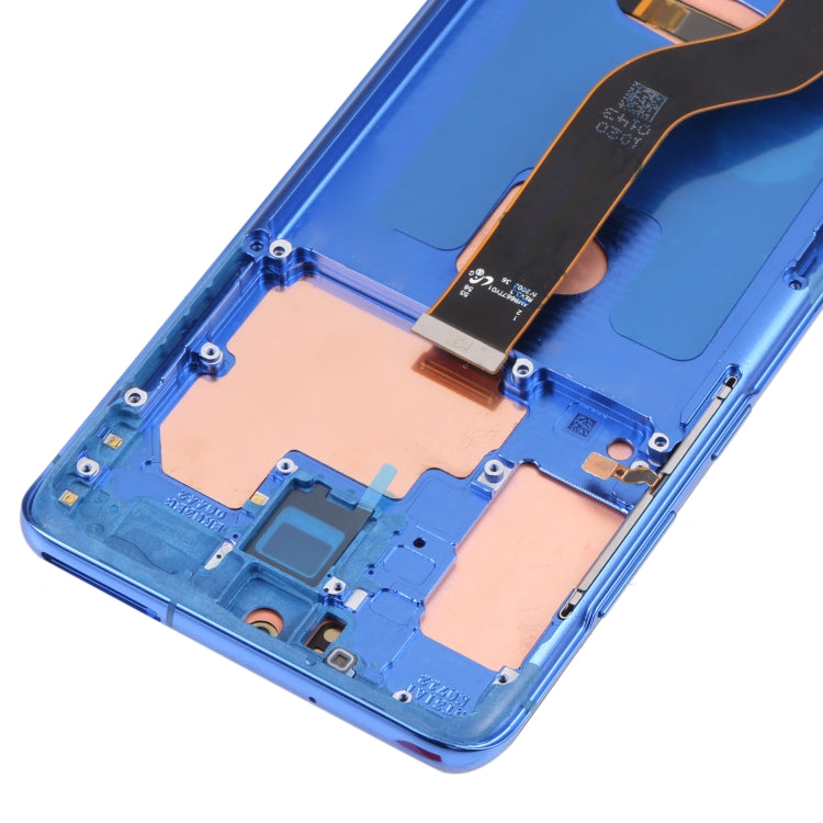 Ecran LCD et vitre tactile d'origine avec cadre pour Samsung Galaxy S20+ 5G SM-G986B / G985 (Bleu foncé)