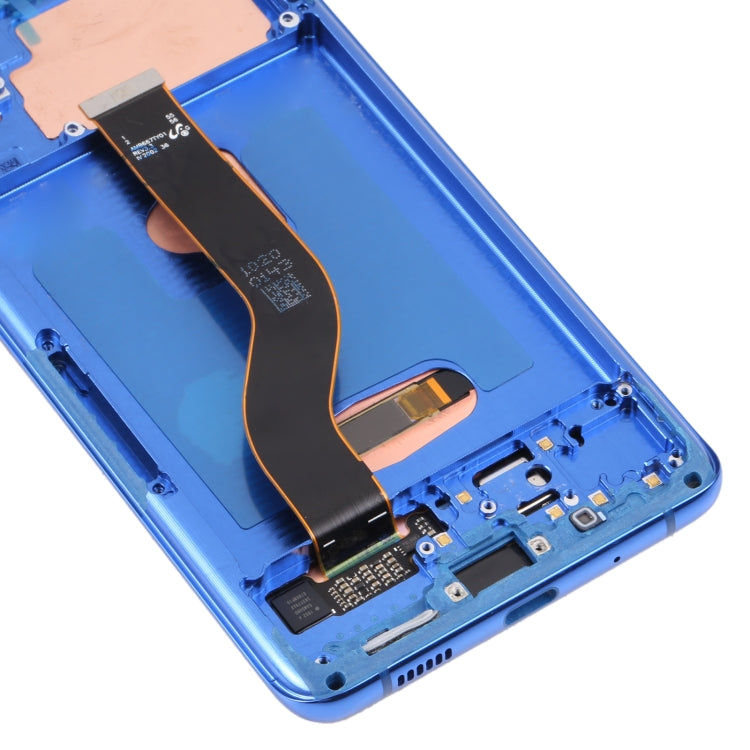 Ecran LCD et vitre tactile d'origine avec cadre pour Samsung Galaxy S20+ 5G SM-G986B / G985 (Bleu foncé)