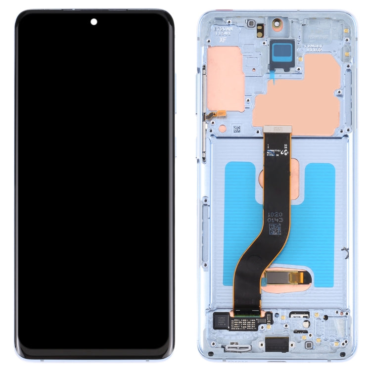 Ecran LCD d'Origine et Numériseur Tactile avec Cadre pour Samsung Galaxy S20+ 5G SM-G986B / G985 (Bleu)