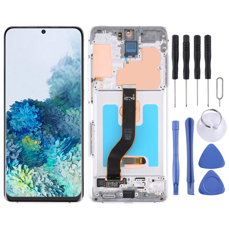 Ecran LCD d'Origine et Numériseur Tactile avec Cadre pour Samsung Galaxy S20+ 5G SM-G986B / G985 (Argent)