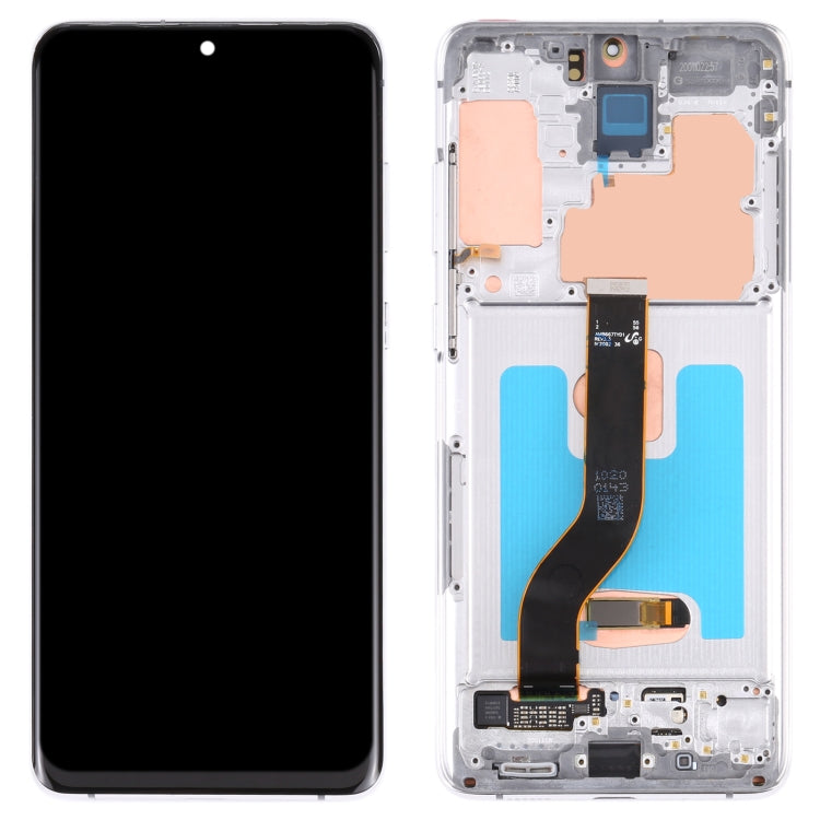 Original LCD Screen and Touch Digitizer with Frame for Samsung Galaxy S20+ 5G SM-G986B / G985 (Silver)