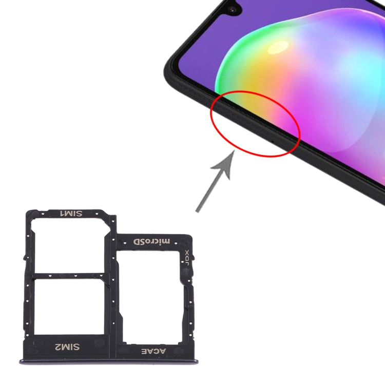 Bandeja de Tarjeta SIM + Bandeja de Tarjeta Micro SD para Samsung Galaxy A315 / A31 (Negro)