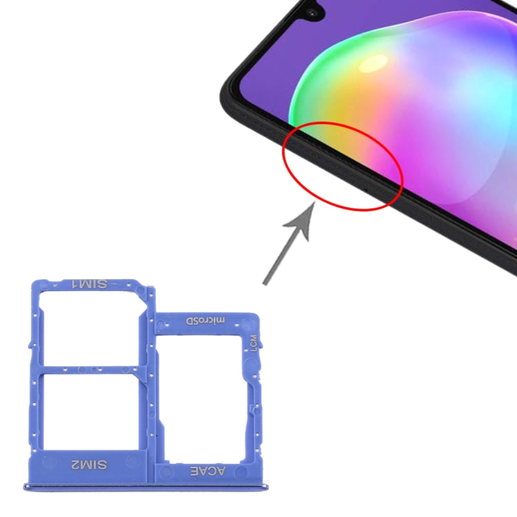 Bandeja de Tarjeta SIM + Bandeja de Tarjeta Micro SD para Samsung Galaxy A315 / A31 (Azul)