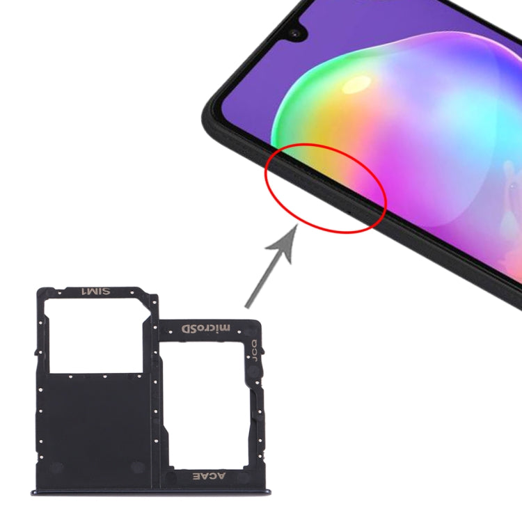 Tiroir Carte SIM + Tiroir Carte Micro SD pour Samsung Galaxy A31 (Noir)