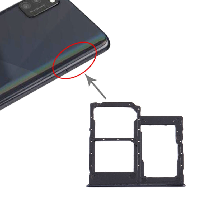 SIM Card Tray + Micro SD Card Tray for Samsung Galaxy A41 / A415 (Black)