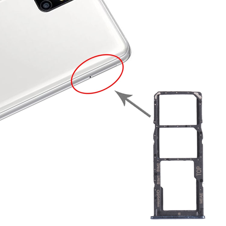 Tarjeta de Tarjeta SIM Bandeja de Tarjeta SIM + Bandeja de Tarjeta Micro SD para Samsung Galaxy M51 SM-M515 (Negro)