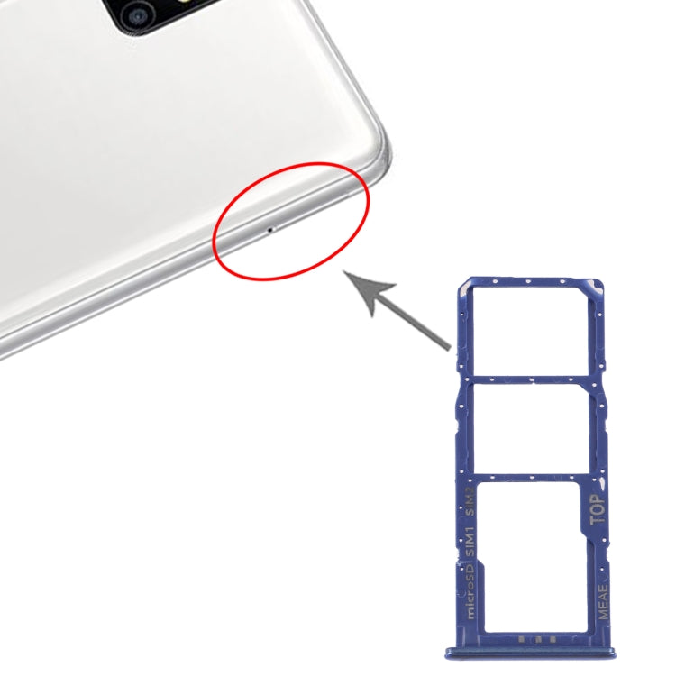 SIM Card Tray + Micro SD Card Tray for Samsung Galaxy M51 SM-M515 (Blue)