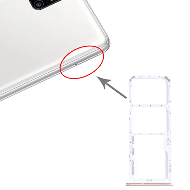 Tarjeta de Tarjeta SIM Bandeja de Tarjeta SIM + Bandeja de Tarjeta micro SD para Samsung Galaxy M51 SM-M515 (Plata)