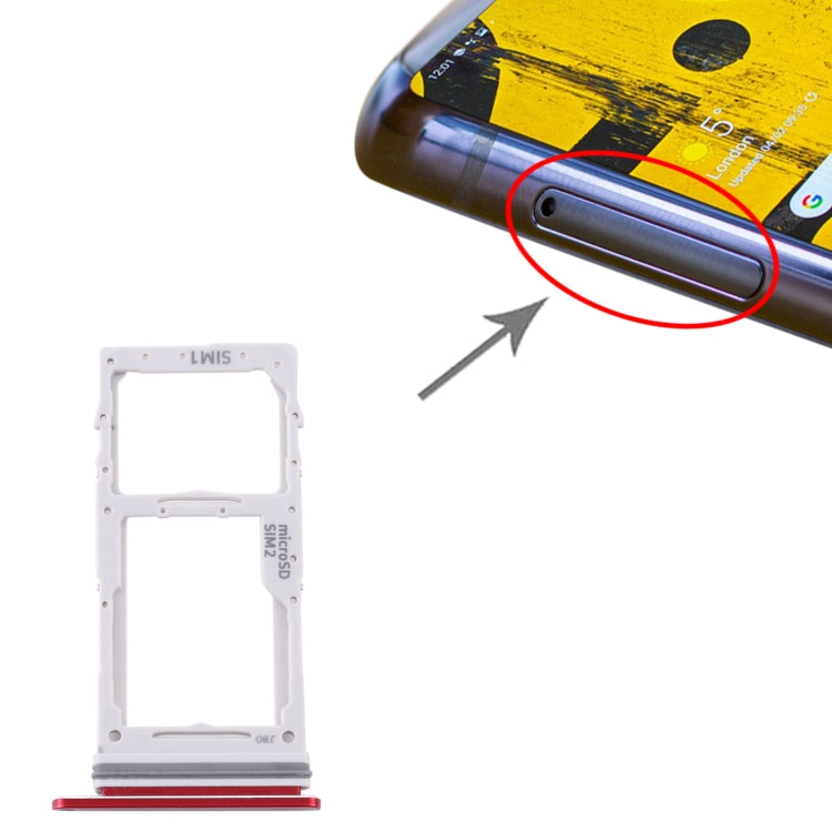 SIM Card Tray / Micro SD Card Tray for Samsung Galaxy Note 10 Lite SM-N770 (Red)