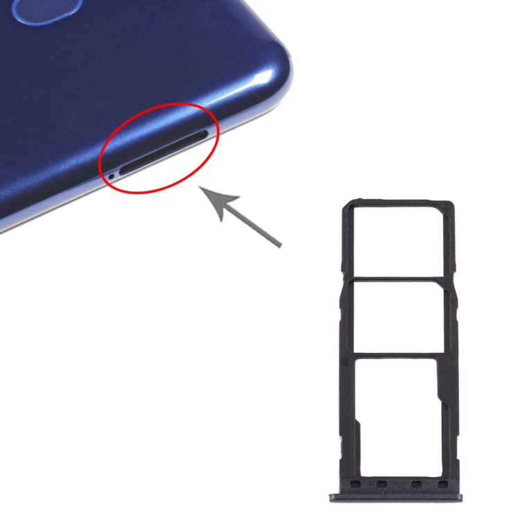 SIM Card Tray + Micro SD Card Tray for Samsung Galaxy M10 SM-M105 (Black)