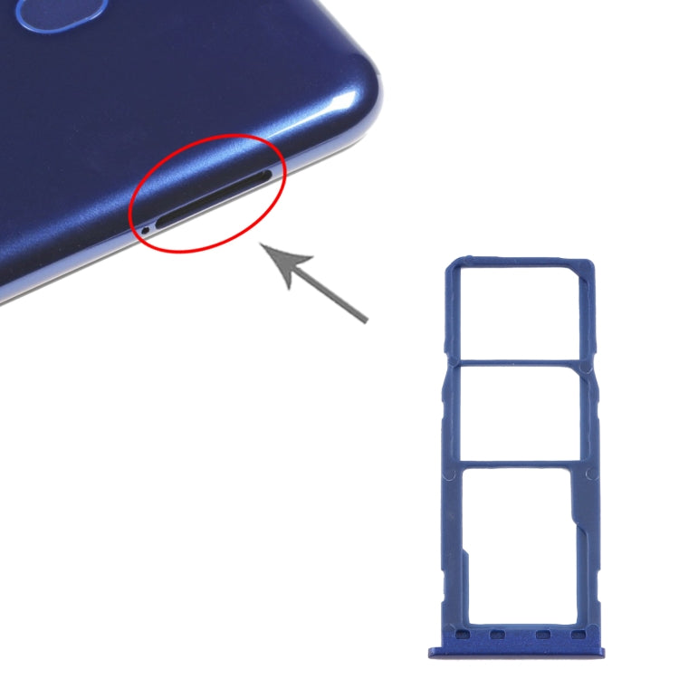 Plateau de carte SIM + plateau de carte Micro SD pour Samsung Galaxy M10 SM-M105 (Bleu)