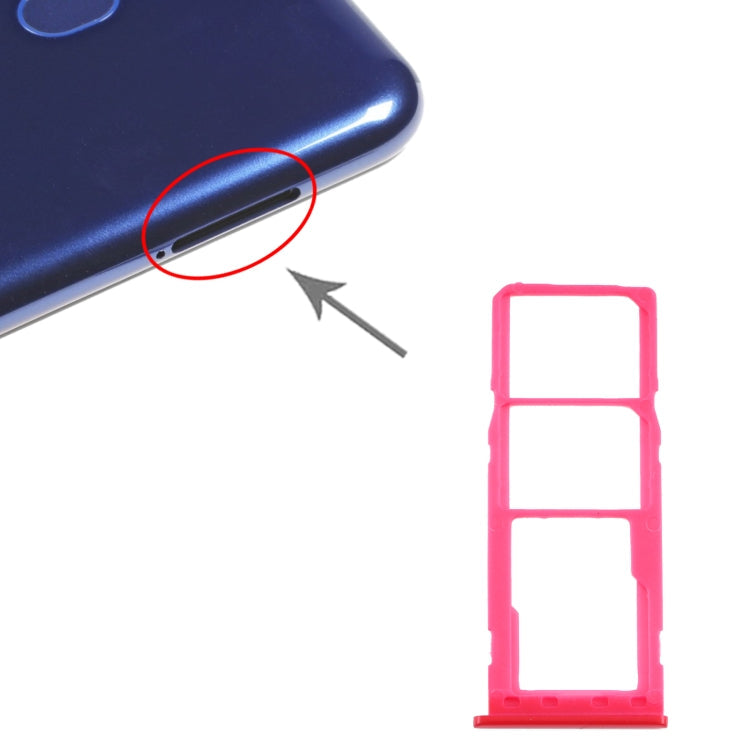 SIM Card Tray + Micro SD Card Tray for Samsung Galaxy M10 SM-M105 (Red)