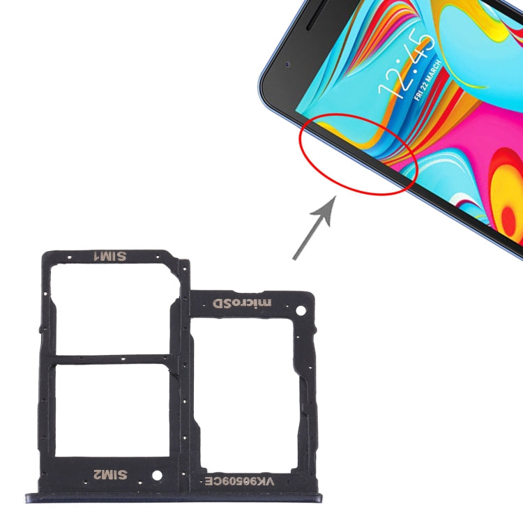 Bandeja de Tarjeta SIM + Bandeja de Tarjeta Micro SD para Samsung Galaxy A2 Core SM-A260 (Negro)