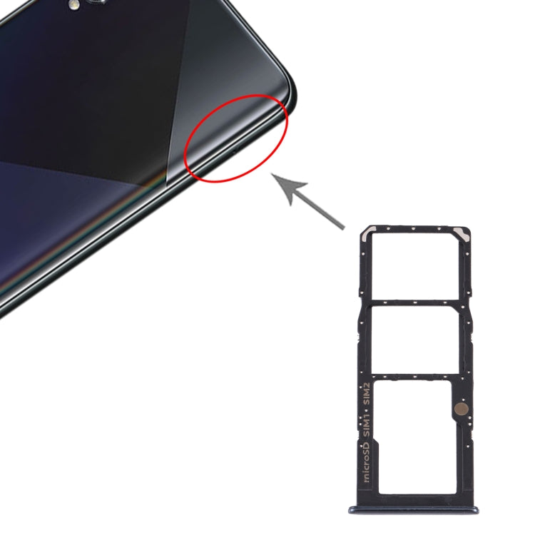 Plateau de carte SIM + plateau de carte Micro SD pour Samsung Galaxy A50s SM-A507 (Noir)