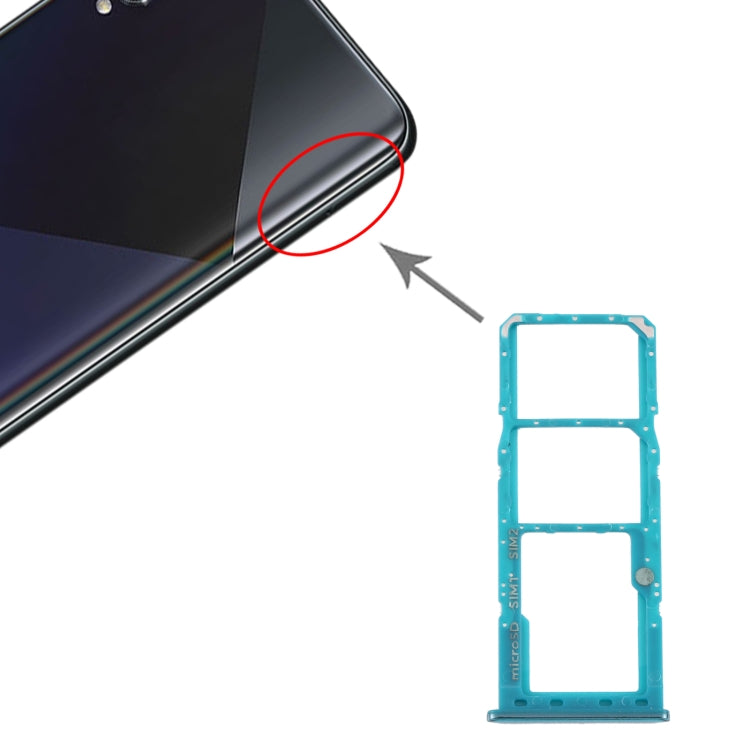 Bandeja de Tarjeta SIM + Bandeja de Tarjeta Micro SD para Samsung Galaxy A50s SM-A507 (Verde)