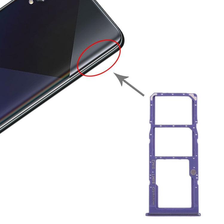 Bandeja de Tarjeta SIM + Bandeja de Tarjeta Micro SD para Samsung Galaxy A50s SM-A507 (Morado)