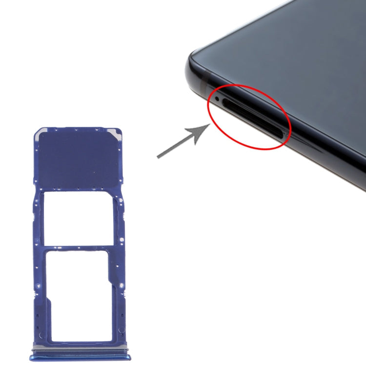 SIM Card Tray + Micro SD Card Tray for Samsung Galaxy A9 (2018) SM-A920 (Blue)