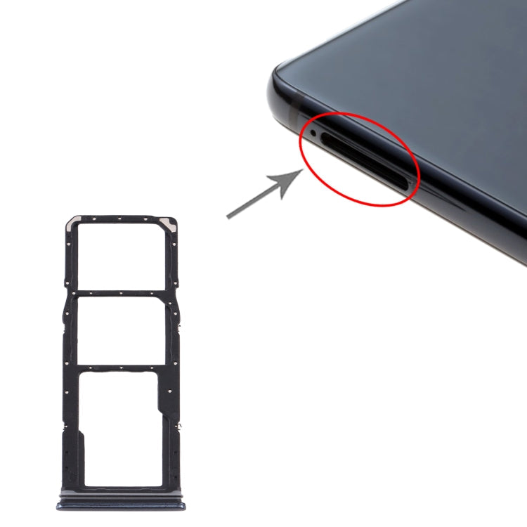 Bandeja de Tarjeta SIM + Bandeja de Tarjeta Micro SD para Samsung Galaxy A9 (2018) SM-A920 (Negro)