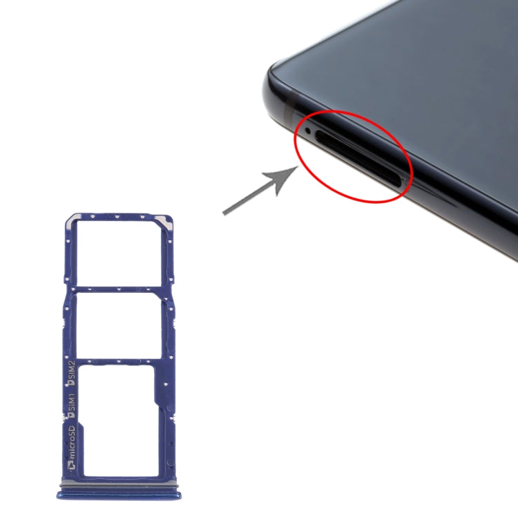 Bandeja de Tarjeta SIM + Bandeja de Tarjeta Micro SD para Samsung Galaxy A9 (2018) SM-A920 (Azul)